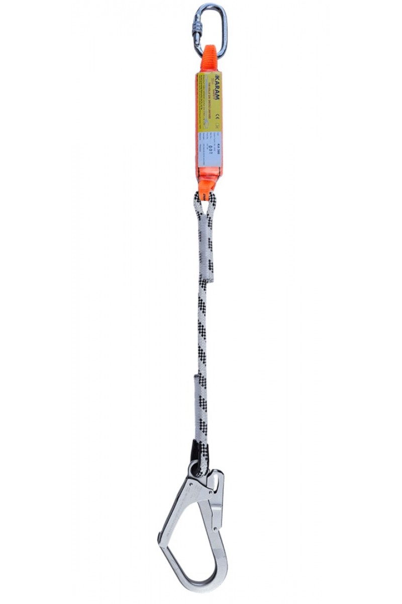 KA388 Şok Emici Tek İpli Statik Halatlı Büyük Kancalı Karabinalı